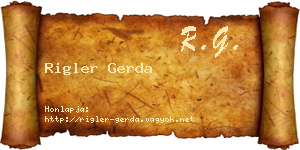 Rigler Gerda névjegykártya